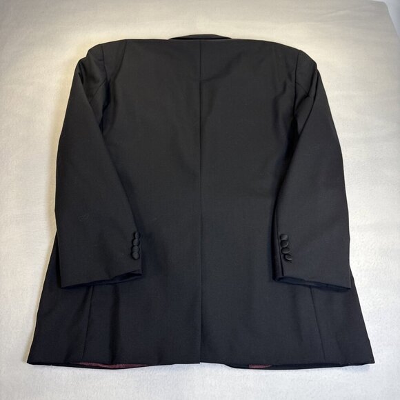 Ralph Lauren CHAPS Men's 2 Button Black Wool Blazer Sports Coat Jacket Size 46L - Picture 11 of 12